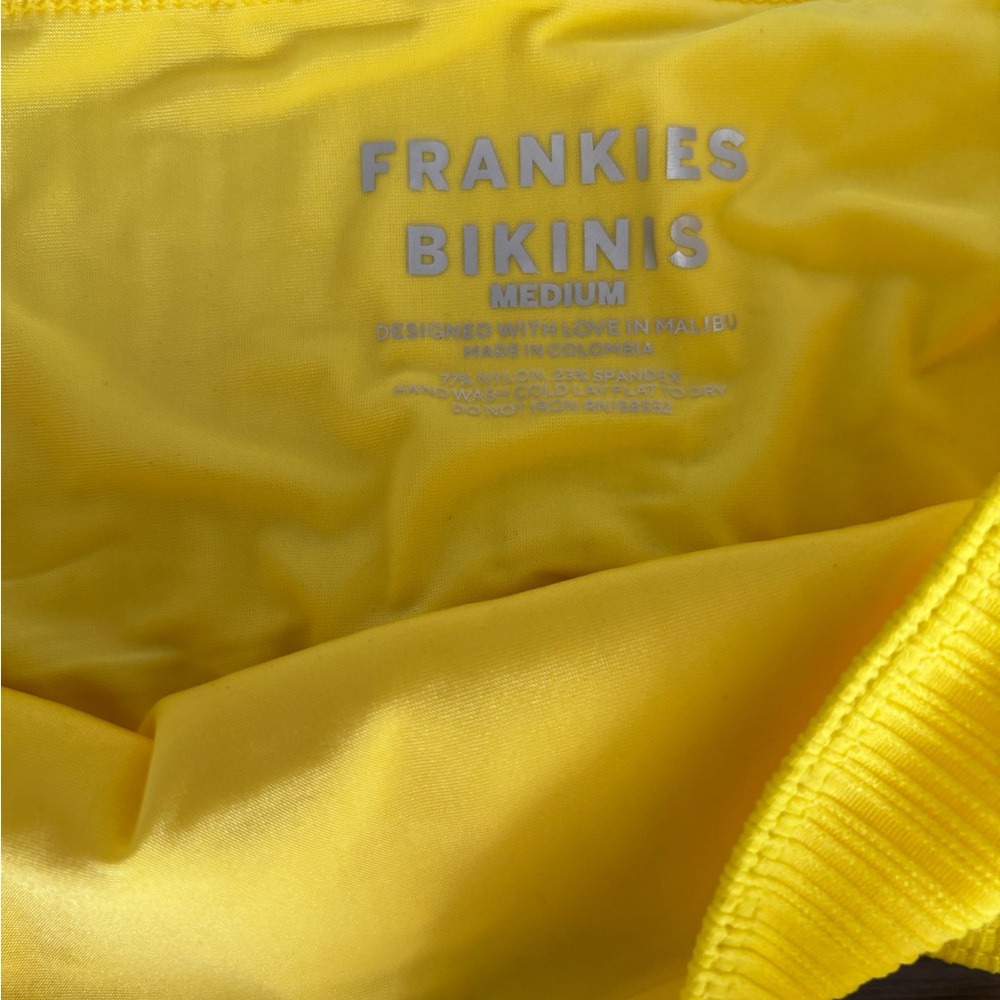Frankies Bikinis Yellow Ribbed Bikini Set - Picture 3 of 3